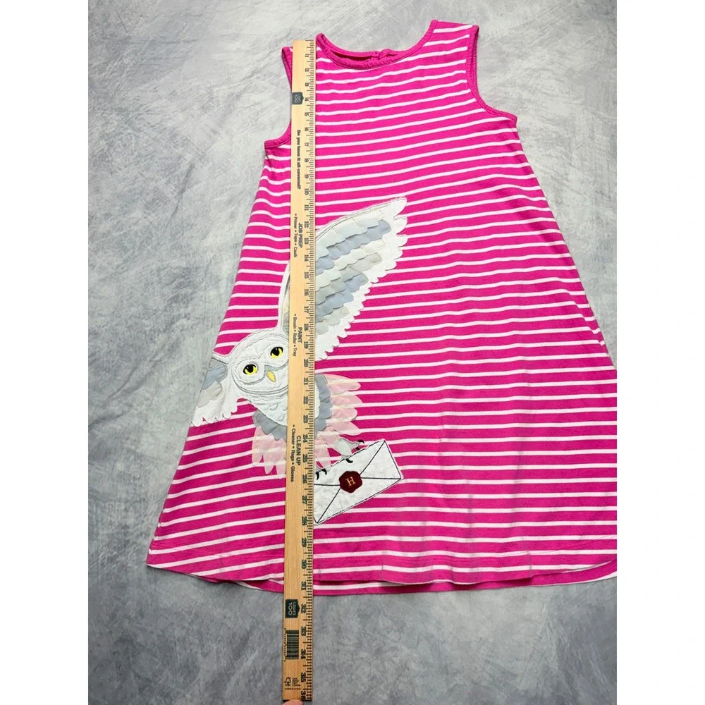 Mini Boden Harry Potter Hedwig Owl Striped Dress Pink Girls 11-12Y